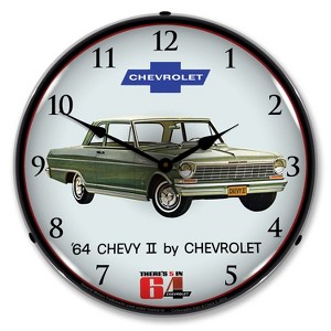 Collectable Sign & Clock | 1964 Chevy II Nova LED Wall Clock Retro/Vintage, Lighted - 1 of 4