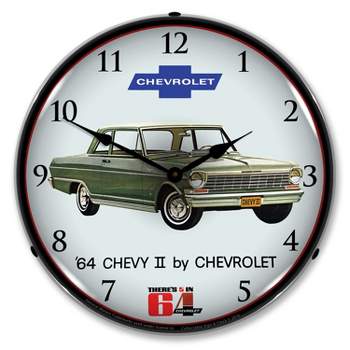 Collectable Sign & Clock | 1964 Chevy II Nova LED Wall Clock Retro/Vintage, Lighted