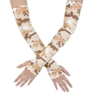 INSPIRE CHIC Women's Sun Protection Cooling Arm Stretch Sleeves Gloves with Thumb Hole 1Pair - 1 of 4