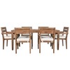 7-Piece Outdoor Acacia Wood Dining Set with Table and 6 Upholstered Chair - 3 of 4