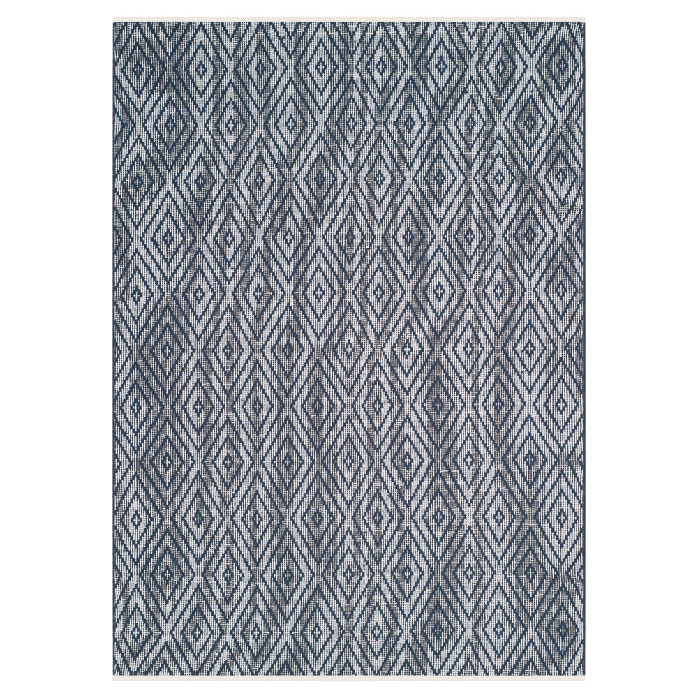 5'x7' Navy/Ivory Diamond Flatweave Woven Area Rug - Safavieh