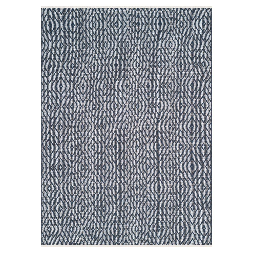 5'x7' Navy/Ivory Diamond Flatweave Woven Area Rug - Safavieh