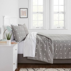 Cotton Blend Sateen Duvet Cover and Sham Set - Room Essentials™ - 1 of 4