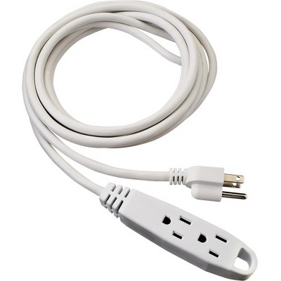 V7 12-Foot Power Extension Cord - White - White - 12 ft Cord Length