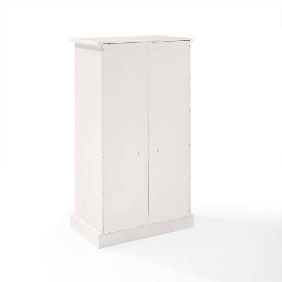 White Coastal Adjustable Shelving Accent Cabinet