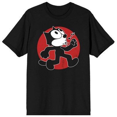 Felix the Cat Whistling Adult Black Short Sleeve Tee