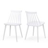 Farmhouse Spindle Back Dining Chairs, Leisure Chairs in Neutral Polypropylene Finish, White Side Chairs, Set of 2 -Christopher Knight Home - 3 of 4