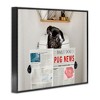 Stupell Industries Bathroom Pug with Newspaper Framed Giclee Art - 2 of 4