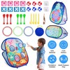 iMountek"5-in-1 Bean Bag Toss, Dart Board & Loop Toss Game Set for Kids, Toddlers & Outdoor Parties"BLUE - 2 of 4