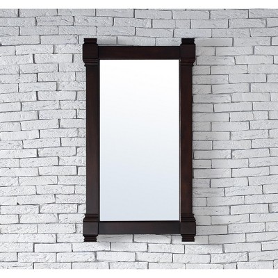 Burnished Mahogany Rectangular Wood Framed Vanity Mirror