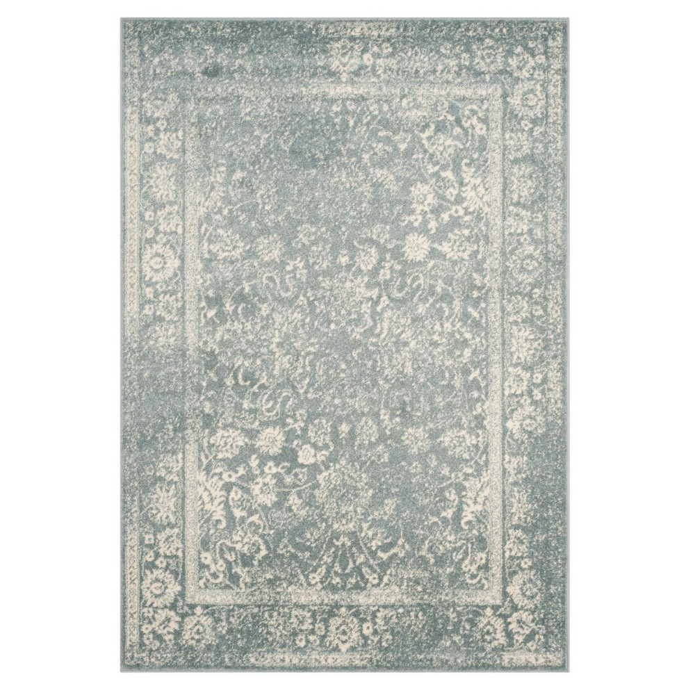 Slate/Ivory Medallion Loomed Area Rug 6'x9' - Safavieh