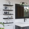 Attop 5 Set Floating Wall Mounted Shelves, Modern Picture Ledge Shelf with Lip for Storage, Nursery, Bedroom, Living Room, Bathroom - Black - 4 of 4