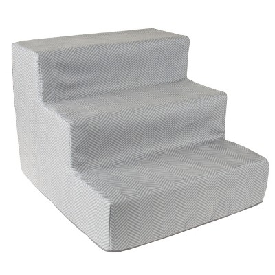 Pet Adobe High-Density Foam Stairs for Pets with Three 4" Steps - Gray