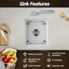 PROOX White Quartz Undermount 18 in. Single Bowl Kitchen Sink with Bottom Grid and Basket Strainer - 4 of 4