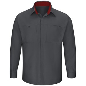 Red Kap Men's Long Sleeve Performance Plus Shop Shirt With Oilblok Technology - 1 of 4