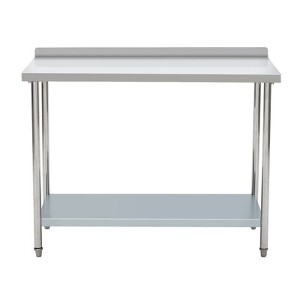 Stainless Steel Table 48x24", Heavy Duty Metal Commercial Prep Table with Storage Racks and Back Panel for Restaurant Kitchens, Home Hotel, Food Prep - 1 of 4