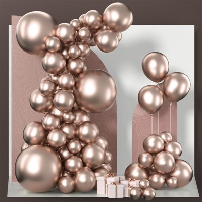 PartyWoo Balloons Metallic Rose Gold Champagne Gold 18 12 10 5 Inch 100 pcs