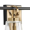 Progress Lighting Cassell 4-Light Vanity Fixture, Vintage Brass, Clear Glass Shades: Luxe Industrial and Transitional style, Damp Rated. - 2 of 4