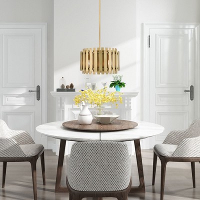 Greenwich Minimalist Natural Brass 5-Light Pendant Chandelier