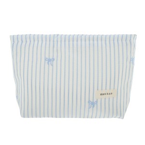 Unique Bargains Lightweight Clutch Plaid Bow Embroidery Makeup Bag 1 Pc - 1 of 4