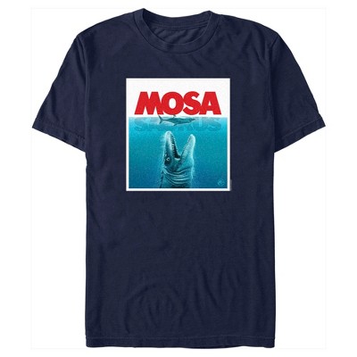 Men s Jurassic World Mosasaurus Poster T shirt Navy Blue Small Target