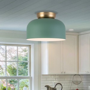 LLHZSY 11 4/5" Curved Macaroon Green Iron Ceiling Light Fixture - 1 of 4