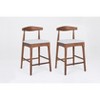 TOAOTBNBOB Mid-Century Bar Chairs with Wood Legs, Wood Bar Stools for Kitchen Island, Upholstered Barstools with Open Backrest - 2 of 4