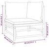 vidaXL Outdoor Corner Sofa with Taupe Cushions, Modular Furniture Set, Bamboo with Natural Finish, Comfortable Backrest and Thick Padding - 3 of 4