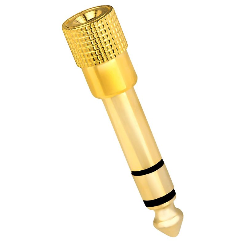 Insten 1/4" 6.35mm to 1/8" 3.5mm M/F Audio Adapter, Gold, 2 of 5
