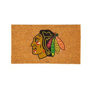 EvergreenNHLChicago Blackhawks Logo Natural Coir 28 x 16 Inches Indoor Outdoor Doormat - 1 of 4