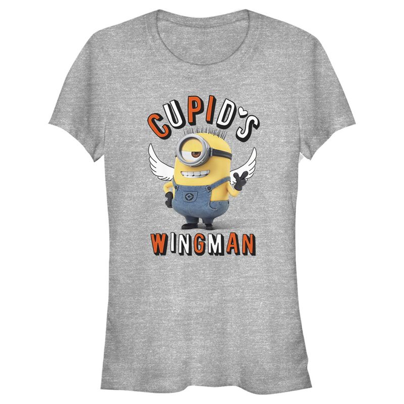Juniors Womens Despicable Me Minions Cupid's Wingman Valentine's T-Shirt, 1 of 4