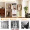 Besiost Freestanding Closet System with Hanging Rods and Mirror, Walk-In Wooden Closet Storage with Drawer - 4 of 4