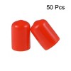 Unique Bargains Rubber Vinyl Round Tube Bolt Thread Protectors End Caps Cover Red 50 Pcs - 2 of 3