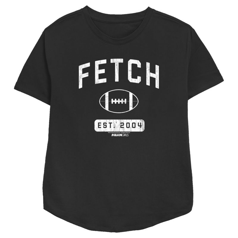 Women's Mean Girls Distressed Fetch Football Est. 2004 T-Shirt, 1 of 4