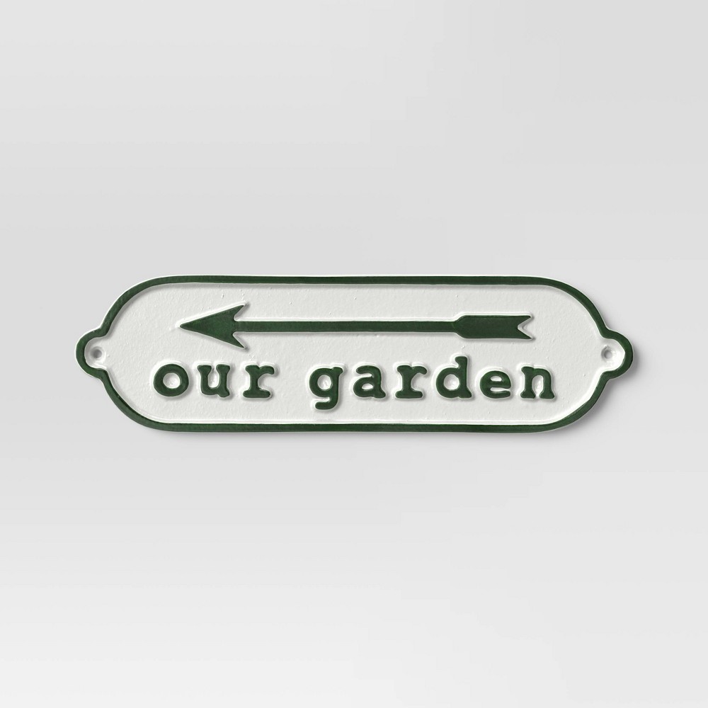 Our Garden Aluminum Wall Sign Green/White - Smith & Hawken