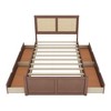 NicBex Full/Queen Size Wood Storage Platform Bed Frame with Natural Rattan Headboard and 4 Drawers,No Box Spring Needed,Easy Assembly,Natural/Espresso - 4 of 4