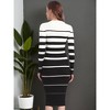 INSPIRE CHIC Women's Striped Long Sleeve Stretchy Crew Neck Bodycon Ribbed Knit Casual Fall Sweater Dress - 4 of 4