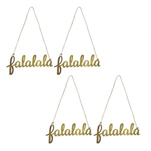 9” “Falalala” Metal Ornament Set - National Tree Company - 1 of 4