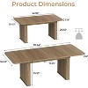 Zevemomo Modern Dining Table for 6-10 People, Wood Kitchen Table with Double Robust Pedestal, Wooden Dinner Table for Dining Room - 3 of 4