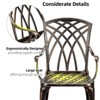 3-Piece Cast Aluminum Patio Bistro Set with Umbrella Hole, Rust-Resistant Outdoor Table & Chairs for Garden, Backyard, Patio, Balcony, Brown - 3 of 4