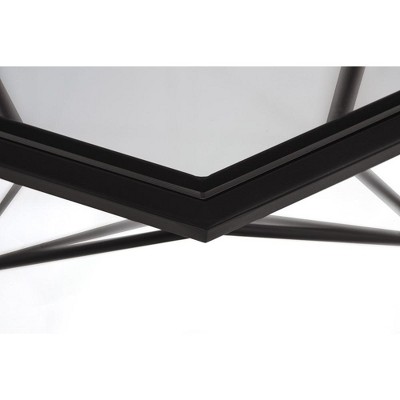 Malibu 29" Black Geometric Glass Top Coffee Table