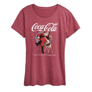 Women's - Coca-Cola - Sitting Santa Short Sleeve Graphic T-Shirt - 1 of 4