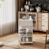 LunaLulinlk 4 Tier Kitchen Island Cart with Spice Rack & Locking Casters, Simple Design Mobile Kitchen Storage for Kitchen Living Room, White - 2 of 4