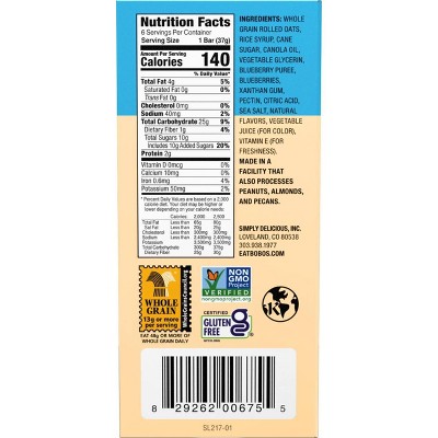 Bobo's Oat Bars Breakfast Bar Blueberry - 7.8oz/6ct