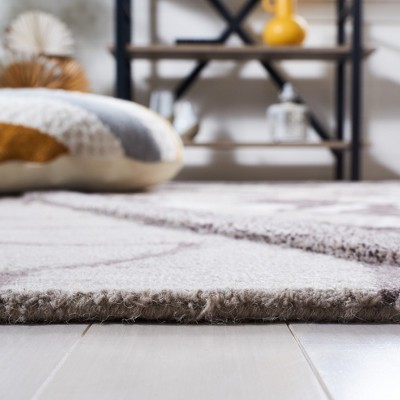 Beige and Brown Wool Tufted Runner Rug, 2'3" x 8'