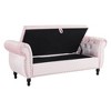 Kumasinova Luxury Velvet Storage Ottoman Bench, Sturdy Wood Frame, Rectangular Ottoman with 1 Pillow, Versatile Bed Bench & Entryway Bench - 3 of 4