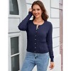 Coolmee Womens Cable Knit Cardigan Sweaters Button Up Crew Neck Long Sleeve Slim Fall Sweater Coats - 2 of 4