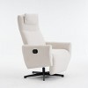 Linen Fabric 360 Swivel Chair, Handle Glider Recliner Nursery Chair With Adjustable Back And Footrest, Swivel Chairs Accent-Cuddlewood - 3 of 4