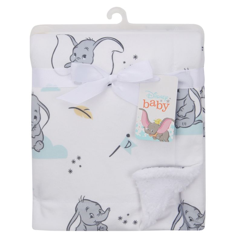 Lambs & Ivy Dumbo Baby Blanket - White, Animals, Disney, Elephant, 4 of 5