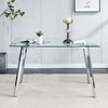 NicBex Dining Table for 4 Morden 51" Glass Dining Table Dining Room Table with Glass Tabletop and Metal Legs for Dining Room - 3 of 4